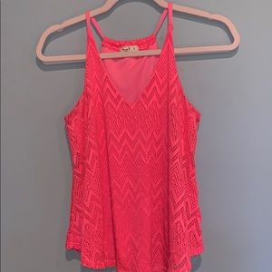 Pink Lace Tank Top